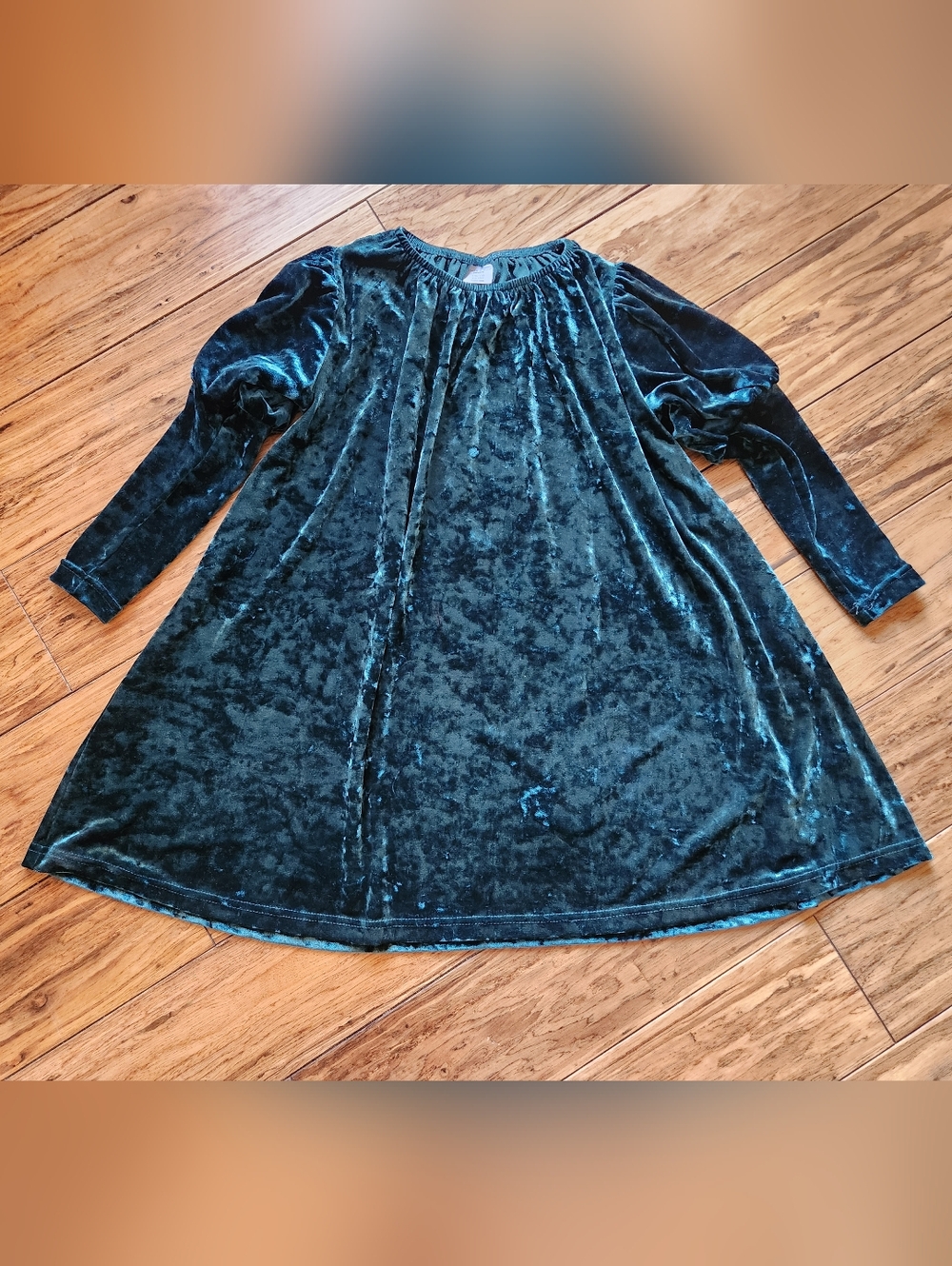 Polarn O. Pyret Teal Crushed Velvet Dress 4-6T Girls